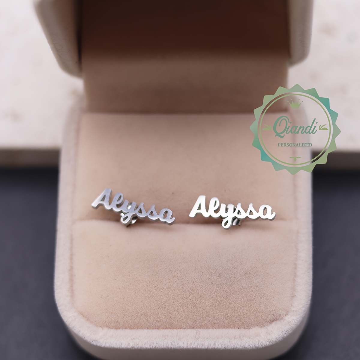 Image of Personalized Name Stainless Steel Letter Stud Earrings For Women Fashion Custom Name Piercing Earrings Nameplate