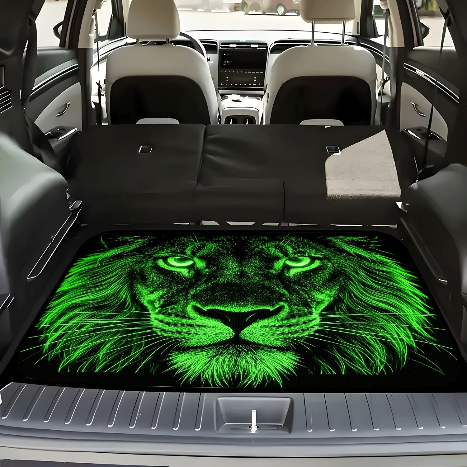 TEMU 1pc Glowing Eyes Trunk Mat, Universal Car Trunk Liner, Enhancing Car Interior Atmosphere, Keeping Your Trunk , Dustproof, Durable,