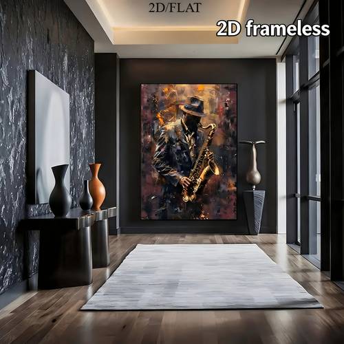 2d flat 1 oversized saxophone artwork ideal gift for jazz clubs and music musicians and enthusiasts dynamic tones 2d flat