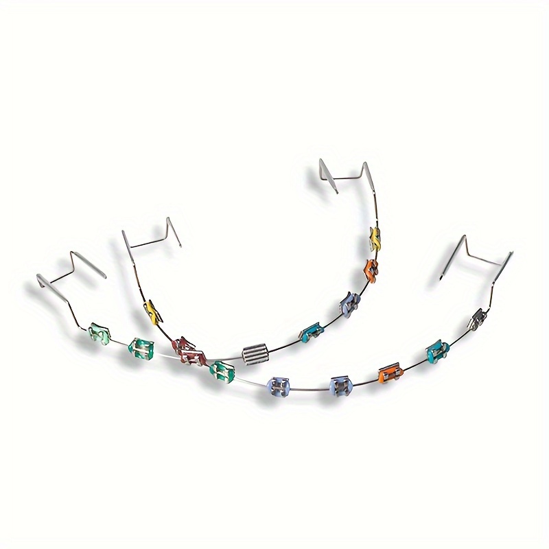 

1pc Orthodontic Braces Demonstration Model With Bow Wire & Metal Bracket For Dental Students Practice And Orthodontists Educational Tool