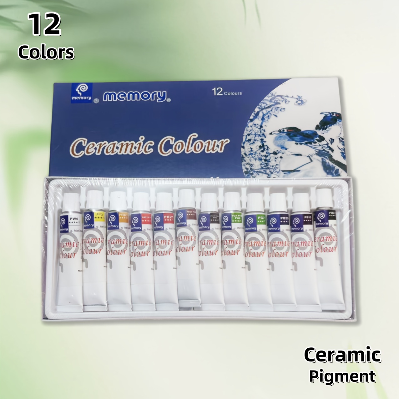 Image of 12-color Ceramic Paint Set For --12ml/0.4oz, For Art Kit For Ceramics, Porcelain & Crafts--fade-resistant, For Artist/adult Drawing Set For Handmade Ceramic Decorations | Long-lasting Ceramic