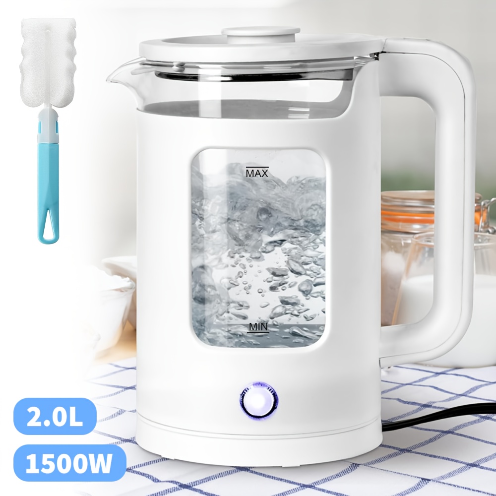 1pc 2l quickboil electric kettle send a sponge brush 1500w high   boiling electric kettle 220v portable design with stainless   ideal for home office use multi functional perfect modern kitchens