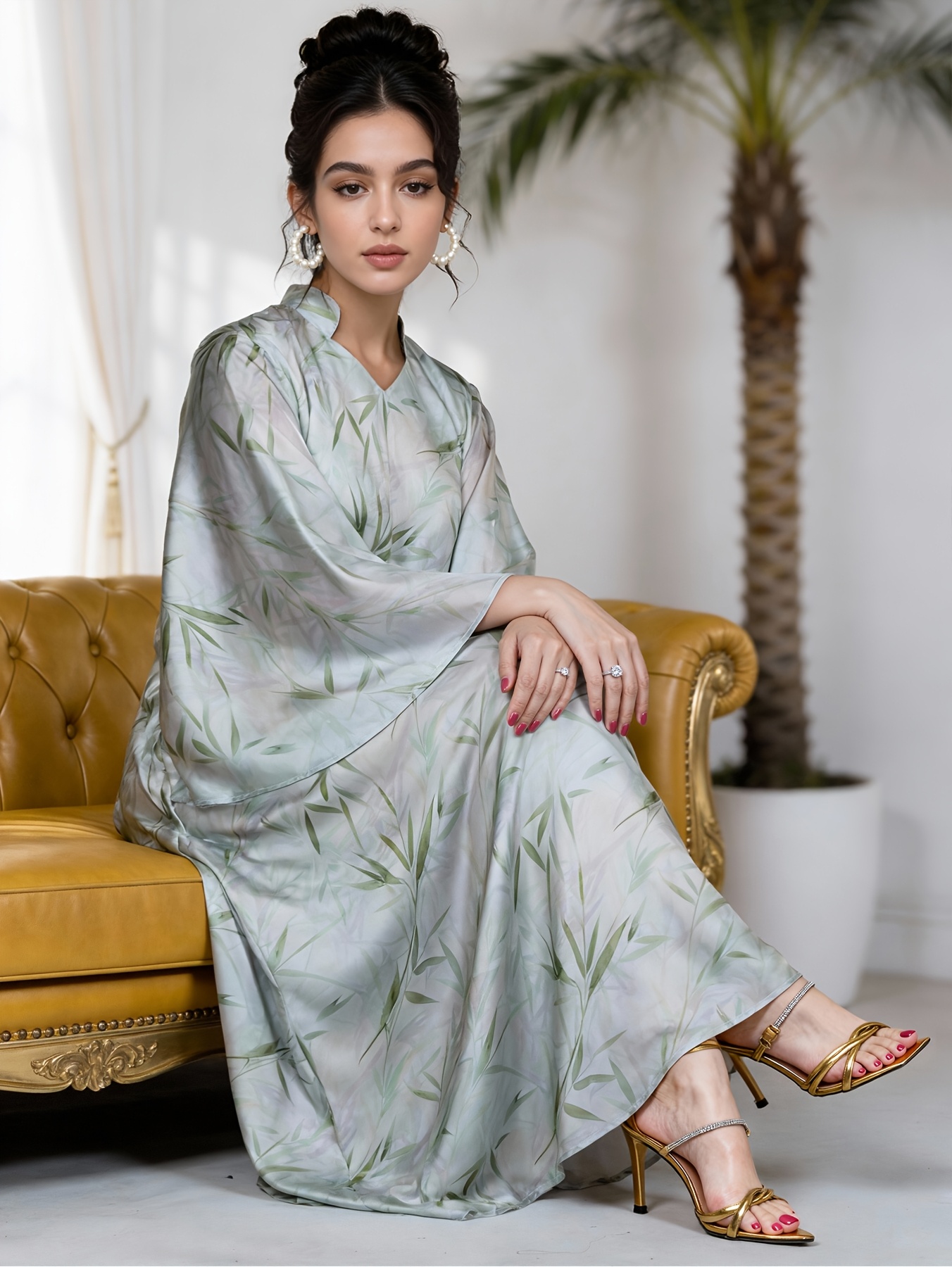 green emerald velvet dress Women Floral Print Belted Maxi Long Dresses Summer V-Neck Turkish African  Evening Party Robe at Amazon Women's Clothing store