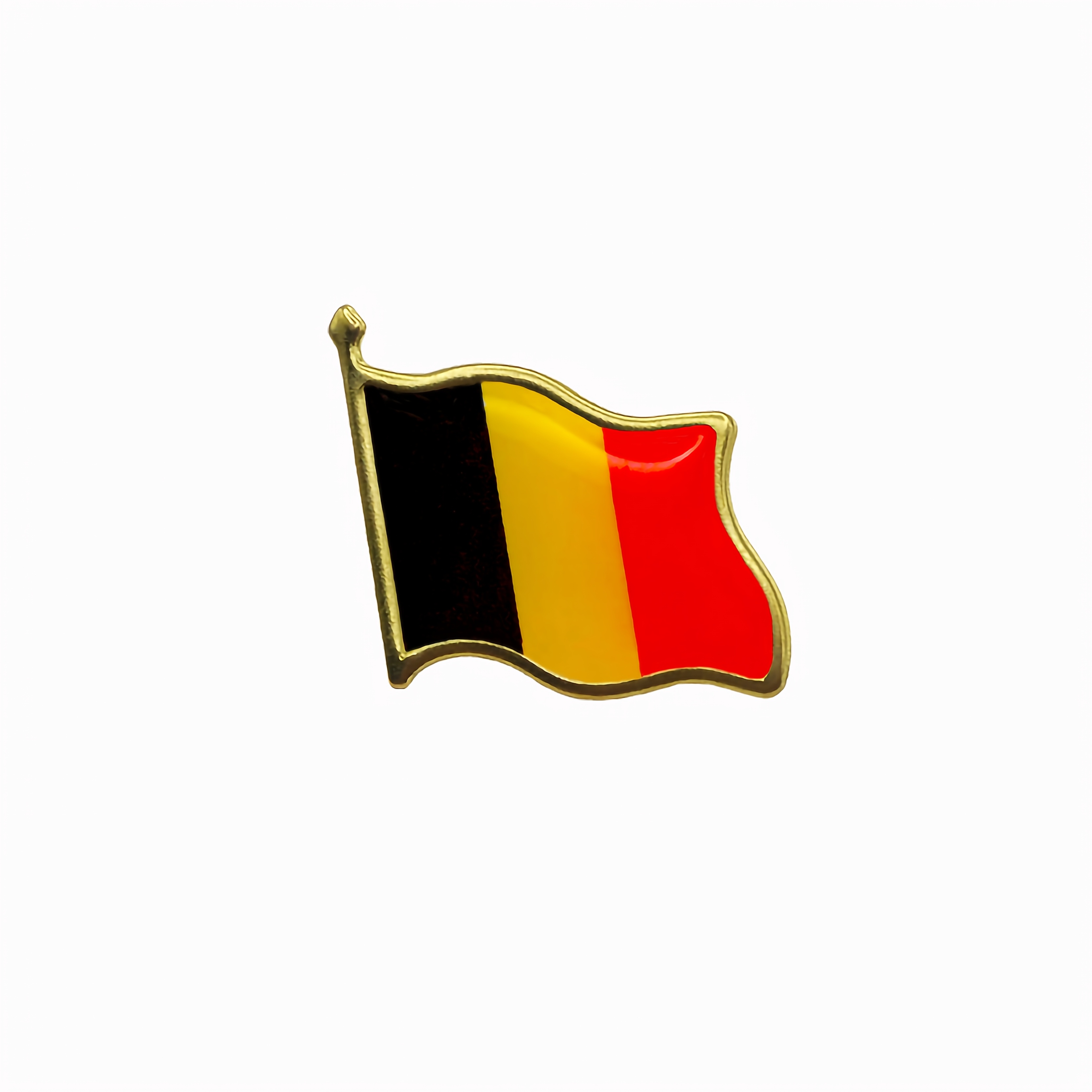 1/10/11 Belgian Flag Pins, Metal Material, Waving Belgian Flag Badge Brooch Souvenirs