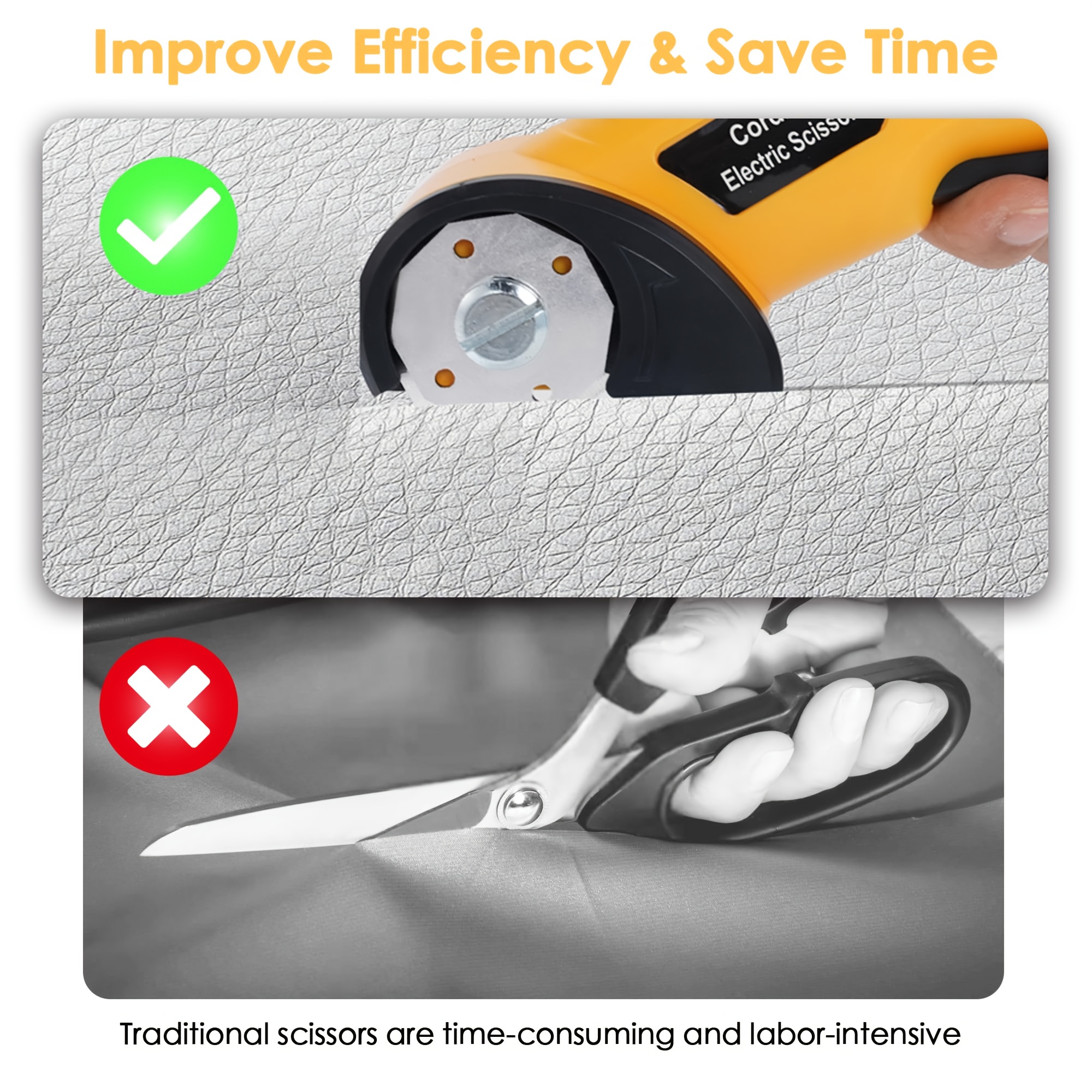 rechargeable electric scissors cordless trimmer for carpet leather cardboard fabric features usb c charging battery indicator   sewing crafting a great gift for christmas thanksgiving halloween Product details 0