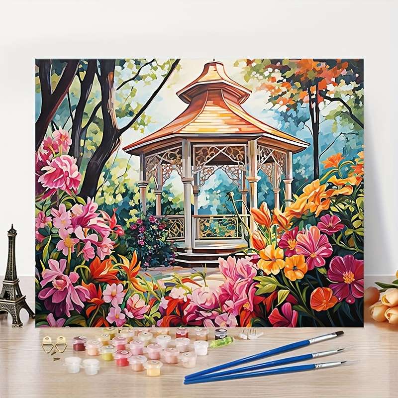 

1pc Paint By Number Garden Frameless Diy Painting By Numbers For Adults Acrylic Kits Suitable For Adult Beginner Enthusiasts 40x50cm/16x20in