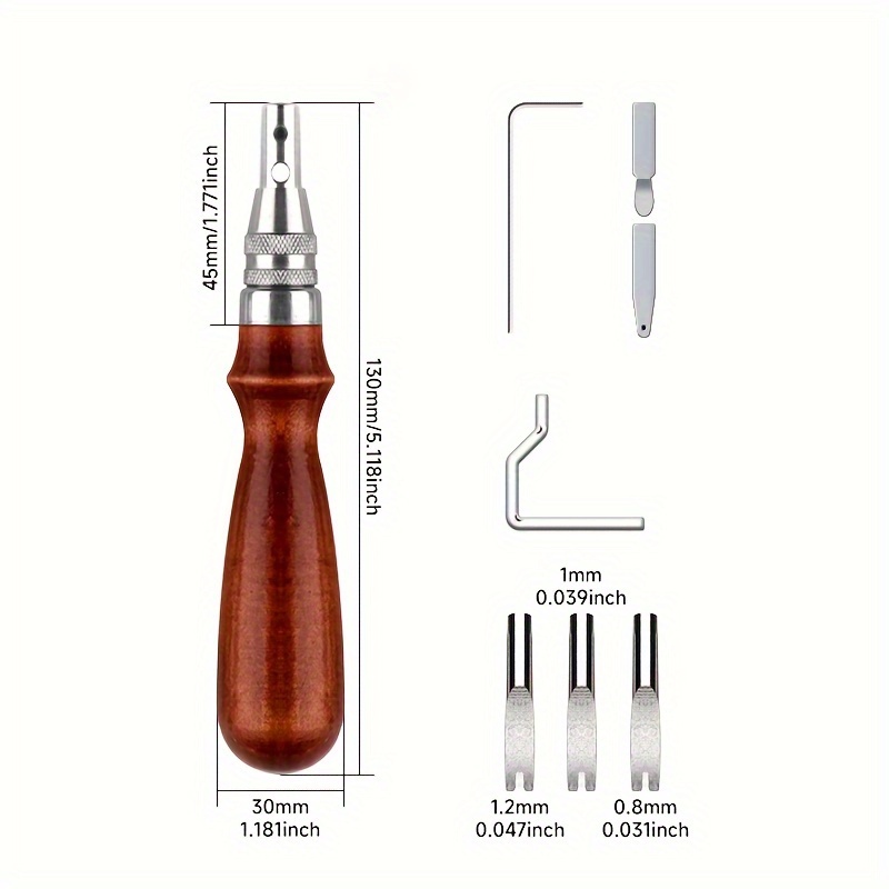 TEMU 7-in-1 Leathercraft Stitching Tool - Multifunctional , Marker & Trimmer For Diy Handmade Designs