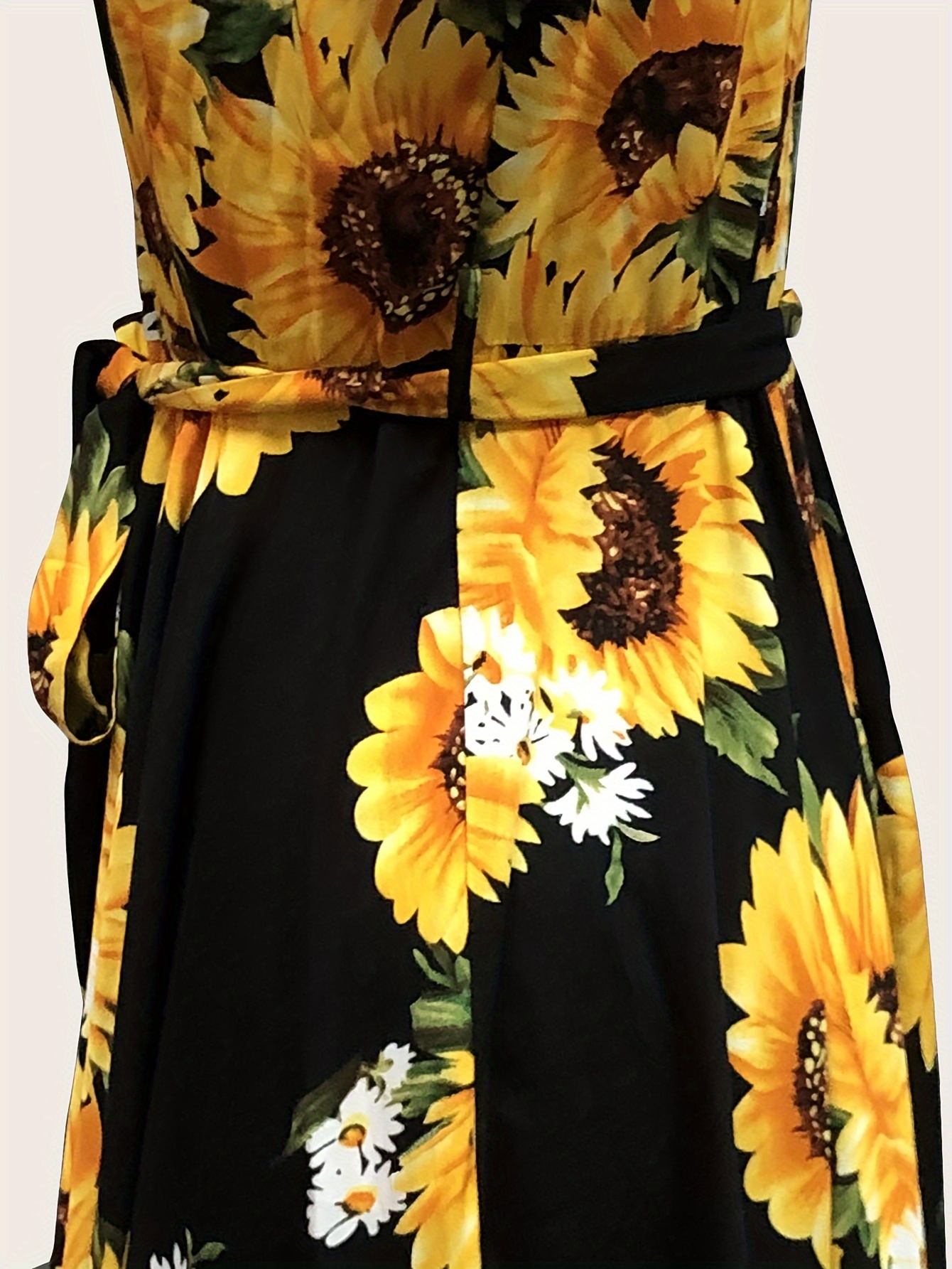 Party Wear Black And Yellow Party Dress Women'S Vintage Floral