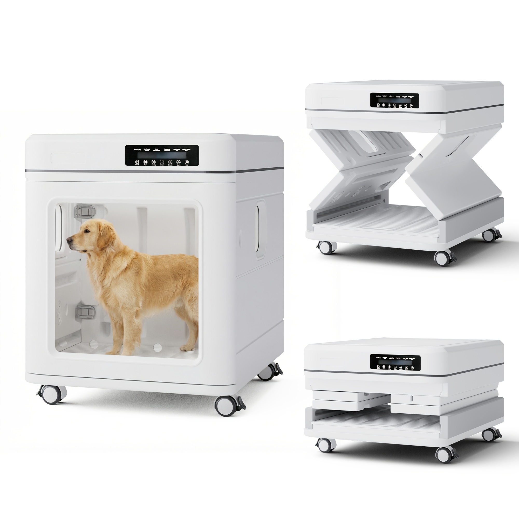 Cobuy Foldable Pet Dryer Box with Wheels, 360° Fast Drying 100L Quiet Odor Removal for Dogs & Cats - Image 4