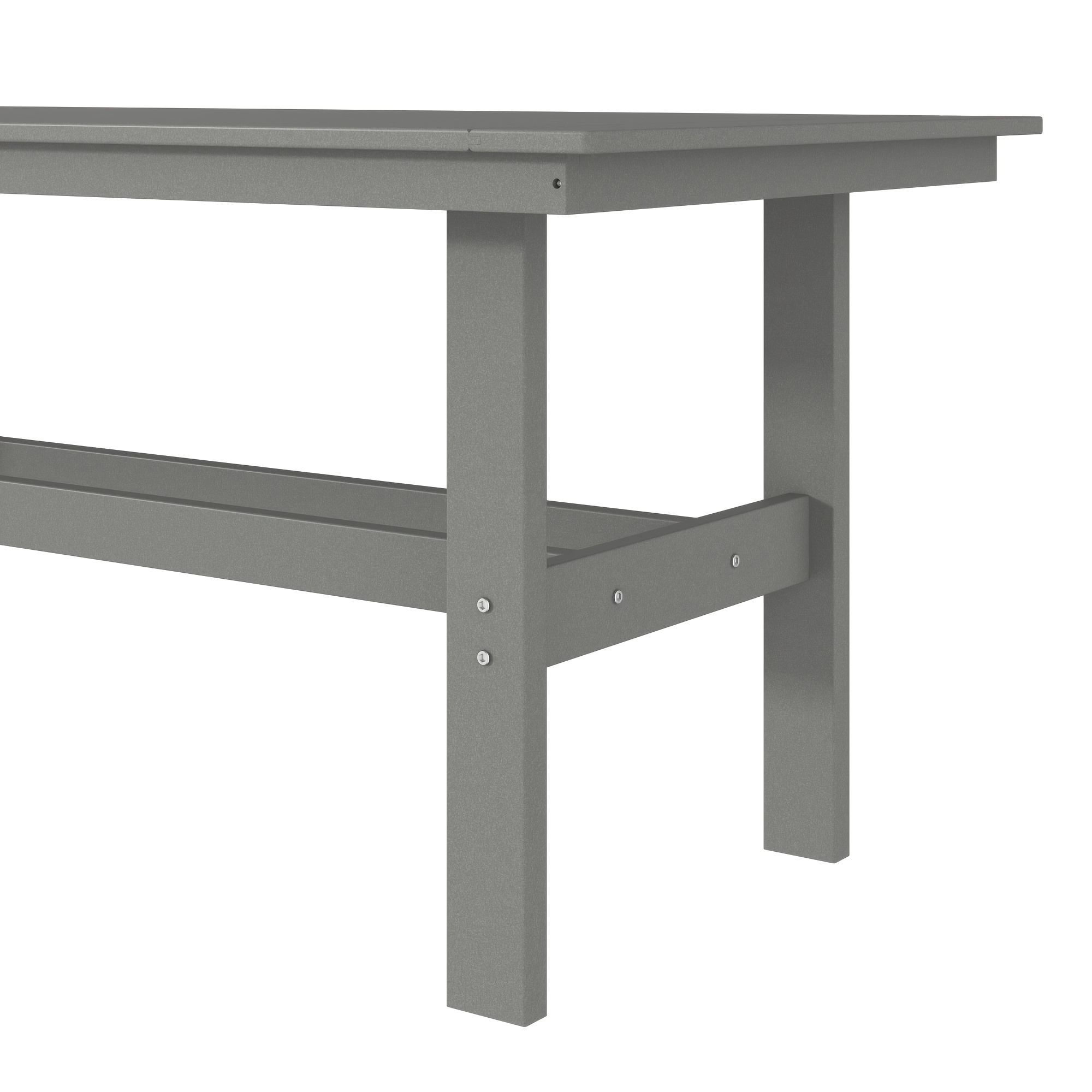 Modern Outdoor Dining Table for 6-Person Rectangle Indoor Outdoor Table with Umbrella Hole & Wood-Like Surface, Weather-Resistant Outside Dining Table for Patio Lawn Garden Backyard, 32.7