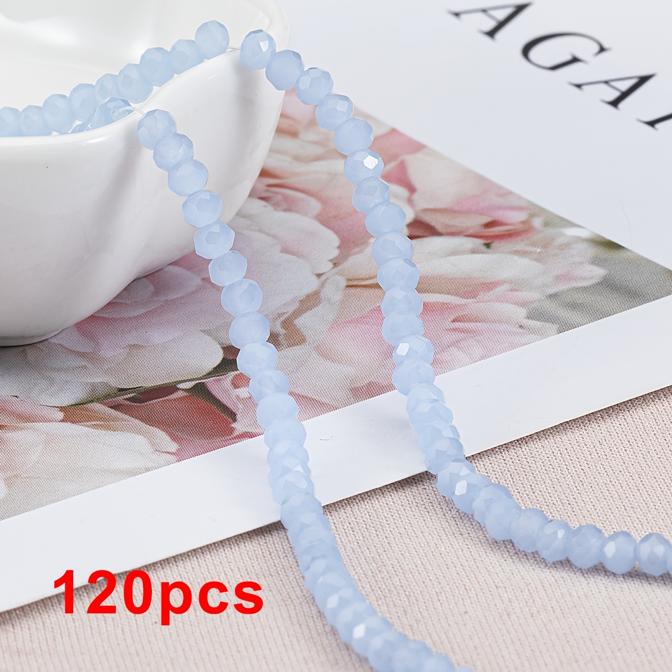 120pcs Crystal Czech Glass Beads Rondelle Austria Loose Spacer Round Beads For Bracelet Necklace Jewelry Making Supplies