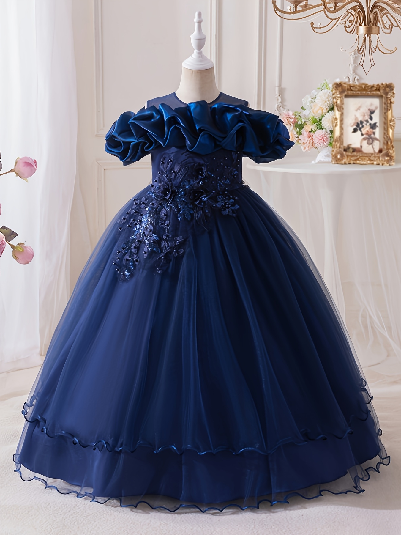 open lace back dress Pink Princess Dress Costume for Toddler Girls 3