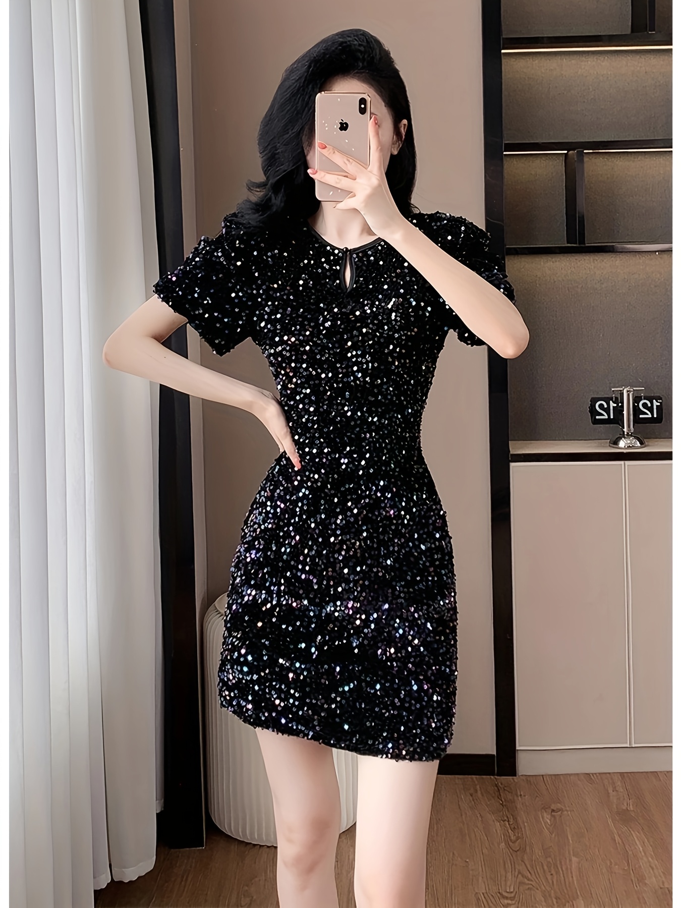 2025 spring and summer party dresses t- dress short sleeve glitter dress  pullover dress women's dress - women's clothing - Temu