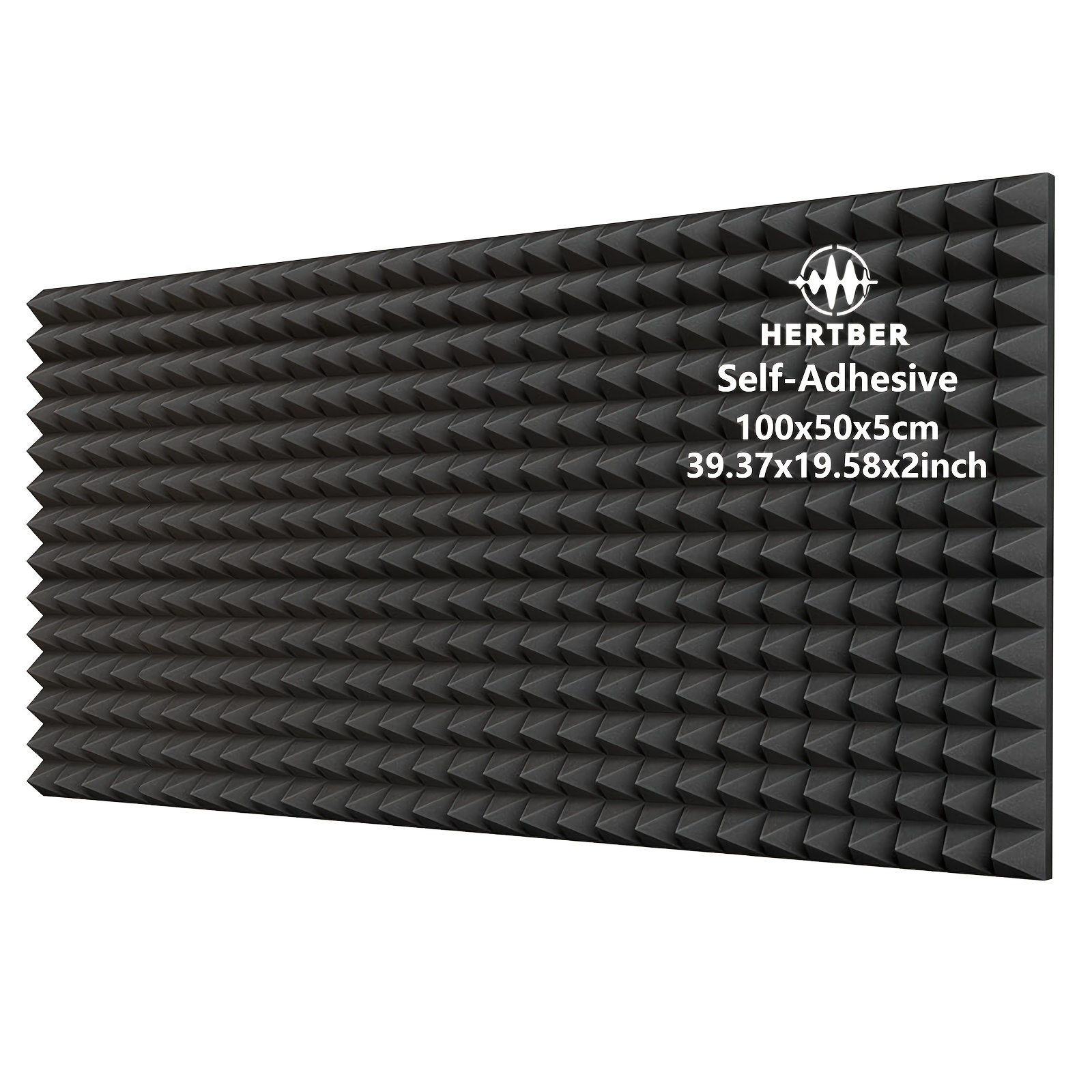 TEMU 1 pezzo di schiuma fonoassorbente autoadesiva 100x50x5 cm, ad densit�, facile installazione e rapida . per di registrazione, sale musicali, sale