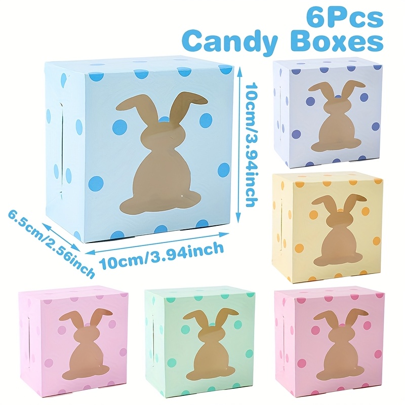 TEMU 6pcs,easter Bunny Gift Box,easter Rabbit Window Gift Boxes,spring Themed Party Decor, Decoration For Home,easter Party Supplies Candy Boxes,easter Gifts,party Favor