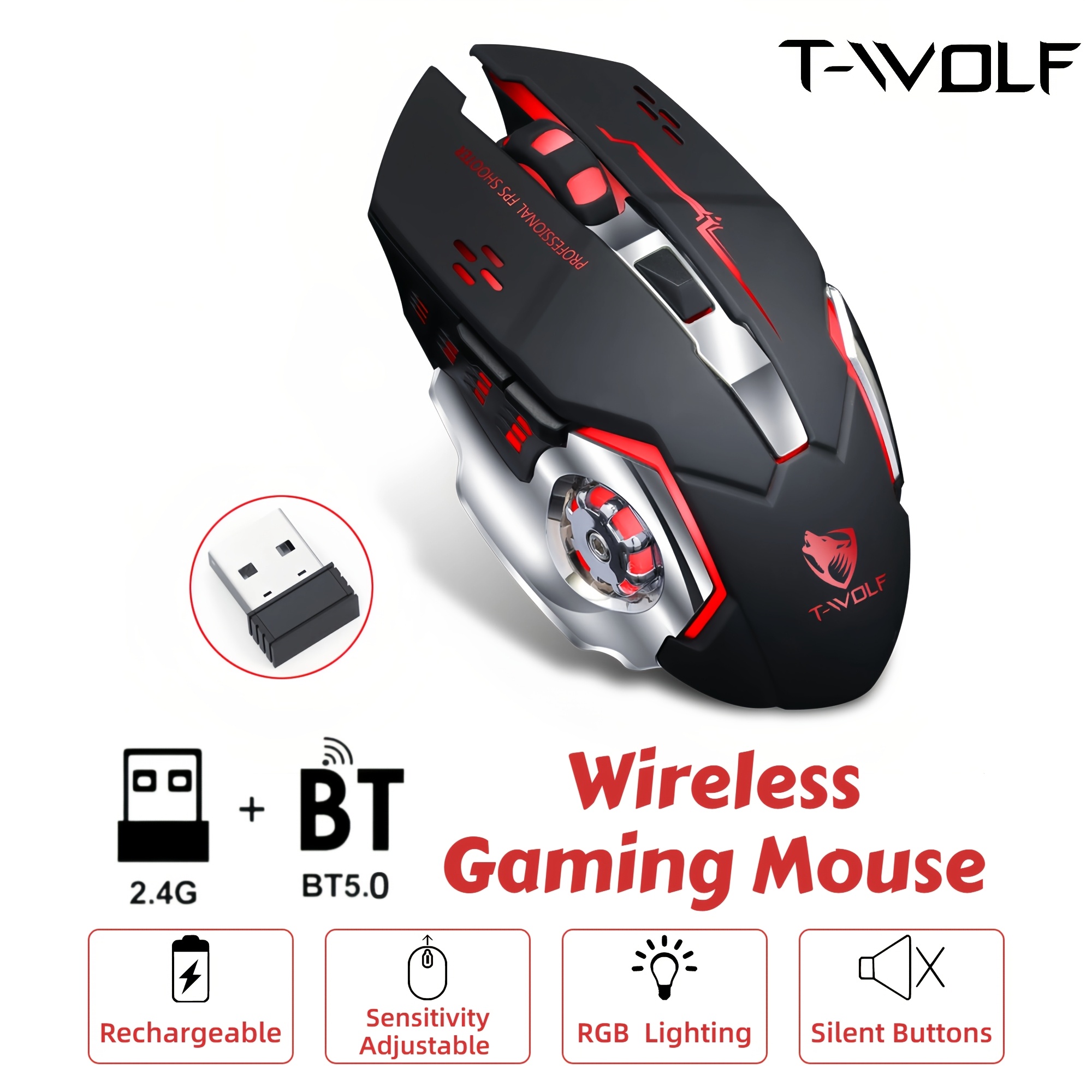 gaming mouse with side buttons sold on Temu United States
