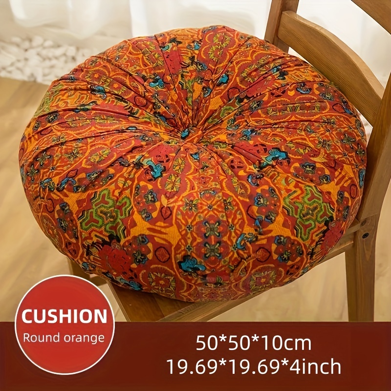 Image of 1pc Bohemian Style Thickened Cushion, Vintage Cushion, Round Cushion, , Cushion Pillow