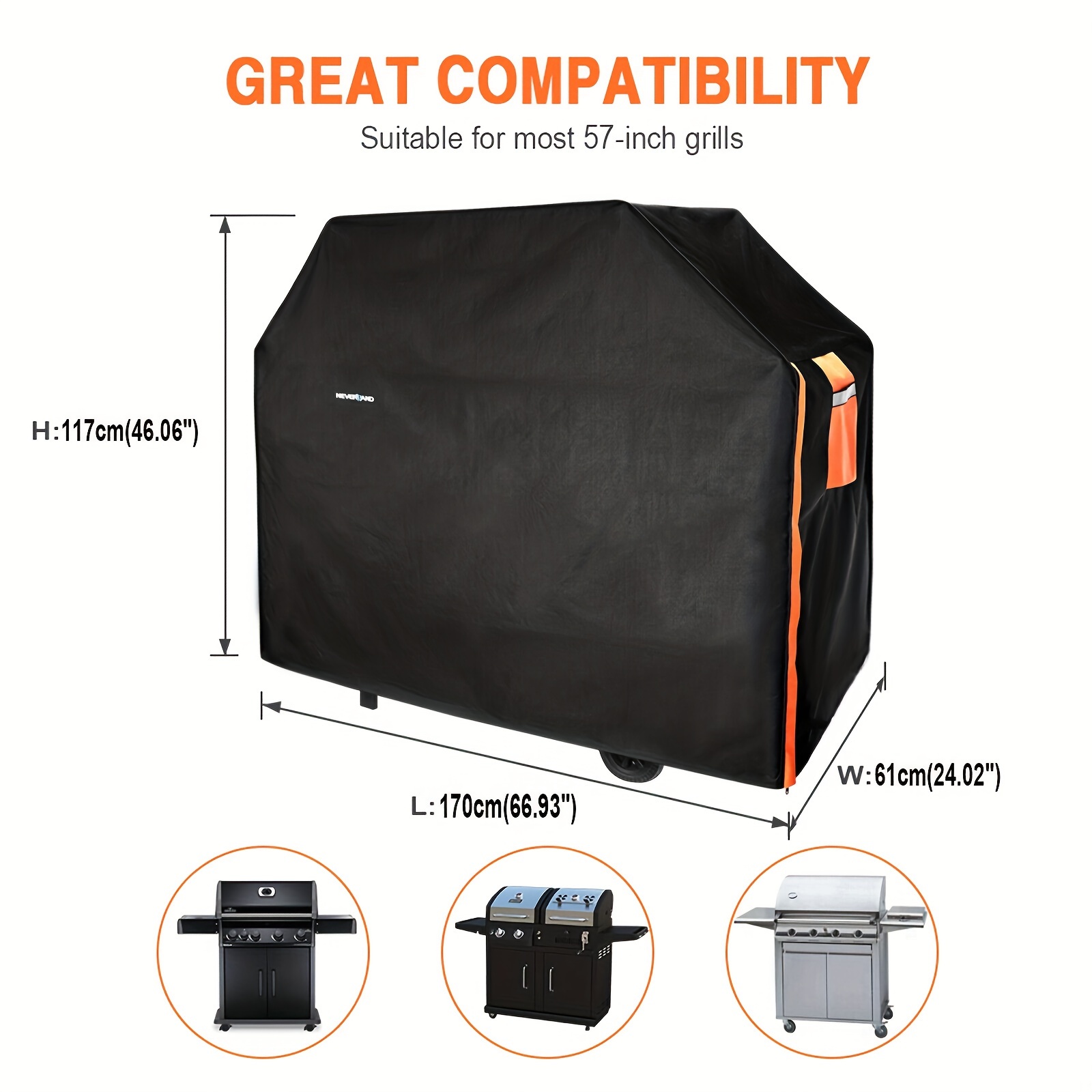Image of Neverland Heavy Duty Bbq Cover - Protective Grill Protector, Durable, Uv Resistant, Barbecue Grill Cover, 4 Burner Version