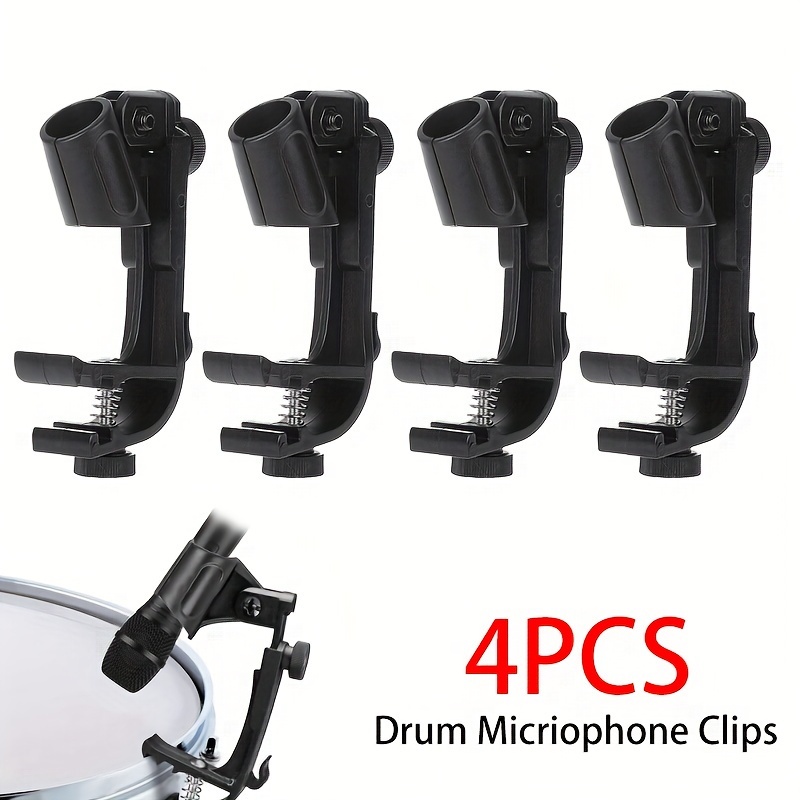 

4pcs Drum Microphone Clips Holder Clip On Drum Rim Shockproof Mount Support Adjustable Mic Clamp Bracket For Drum Instrument