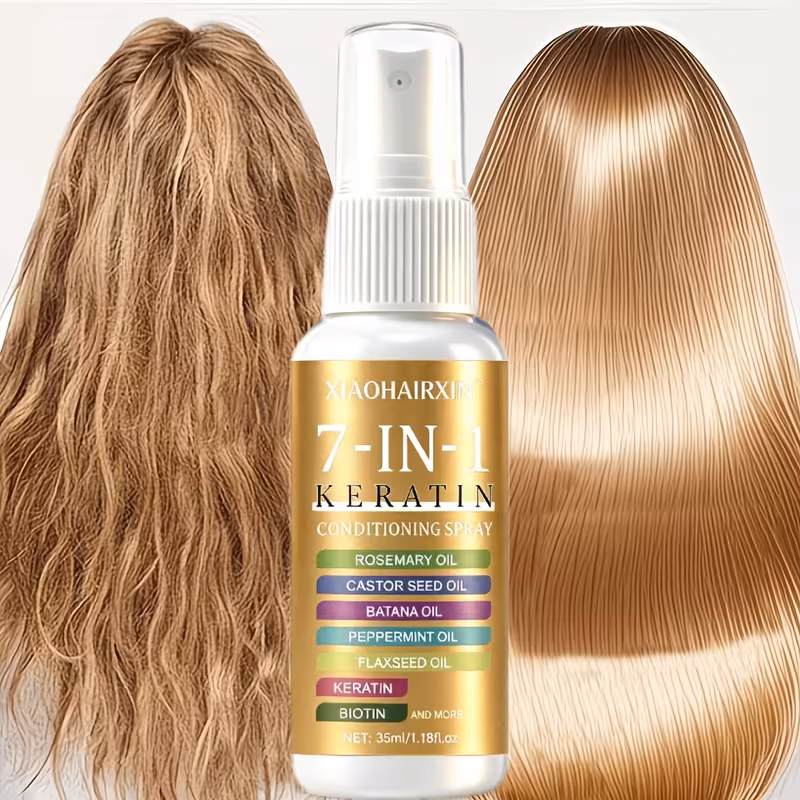 7 in 1 keratin wash free of deep and shiny hair and heat insulation protection modeling high temperature Product details 4