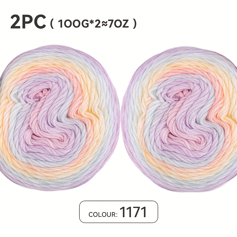 Image of 2-ply Gradient Cake Yarn Ball, For Hand-knitting Sweaters, Scarves, And Hats, Crochet And Knitting Needle Yarn, Medium-light Knitted