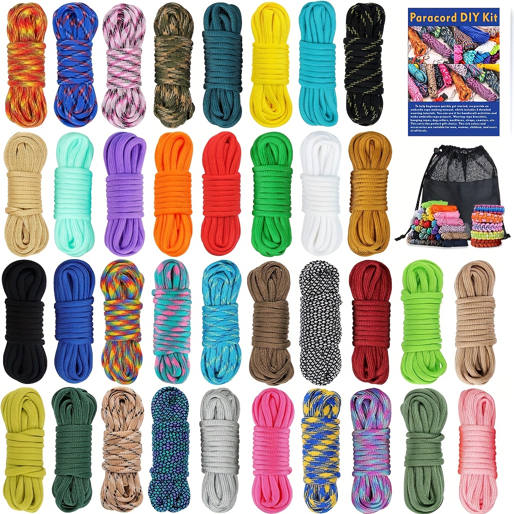 TEMU 36--foot Braided Rope Set | Multi-functional Braiding Kit With Instructions For Handmade Bracelets, Dog Collars - Ideal For Gifts And Crafts