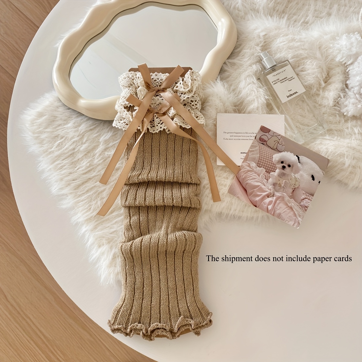TEMU 1 Pair Of Autumn And Winter Lace Stockings For Women Lolita Style Style Bow Long Stockings Ballet Style Pile Socks, Cute Leg Covers Exotic-y2k
