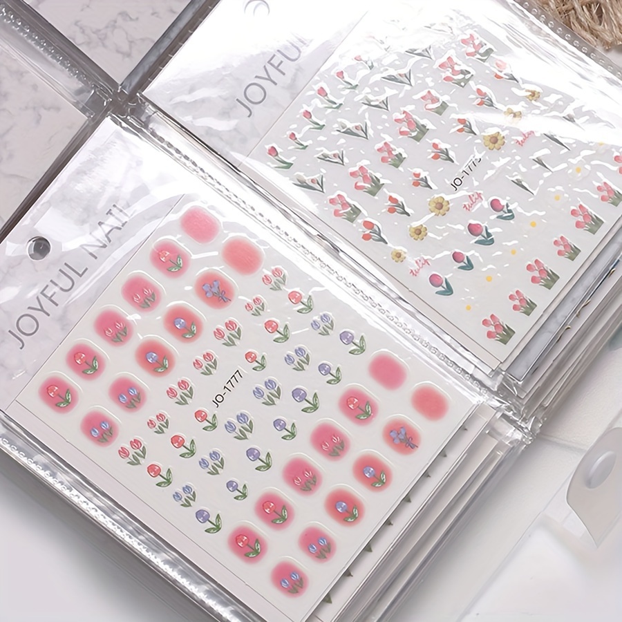 

1 Pc Large Capacity Frosted Nail Art Sticker Storage Book Organizer - Holds Stickers, Decals, And Charms - Easily Organize And Display Your Nail Art