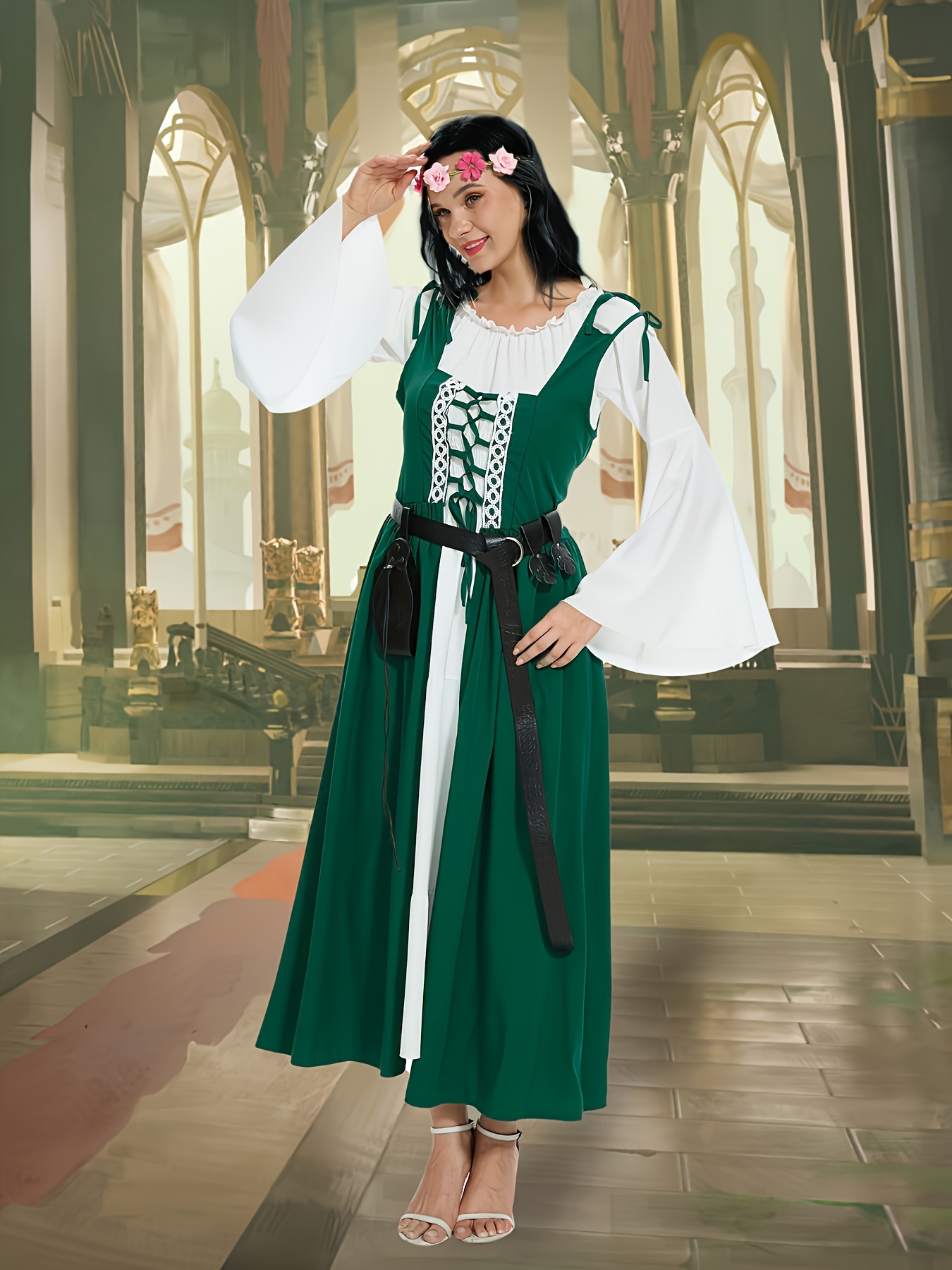Joellfuner Robe Médiévale, Costume de Renaissance victorienne, Costume