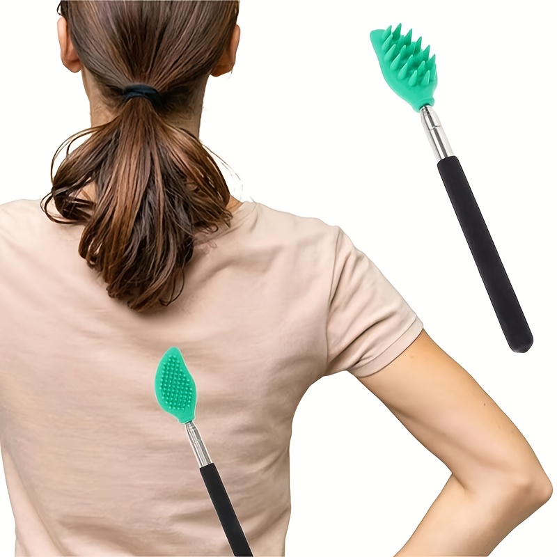 1pc color random retractable back scratcher silicone   scratcher massager kit with retractable back neck head beard suitable for women and men Product details 4
