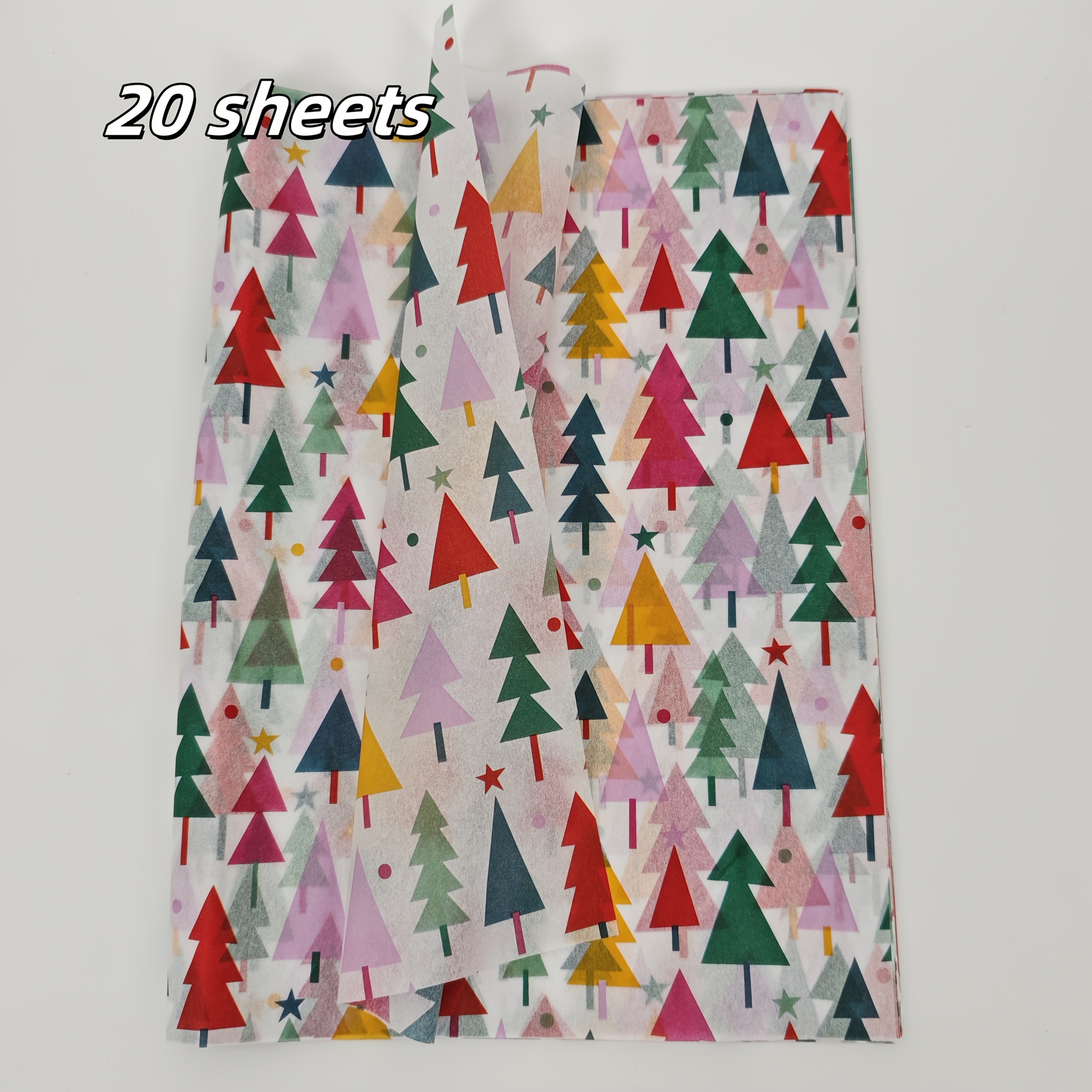 TEMU 20 feuilles de papier fin avec colorés de de Noël plats, 50 cm x 35 cm, papier d'emballage fait main, protection d'articles , remplissage de
