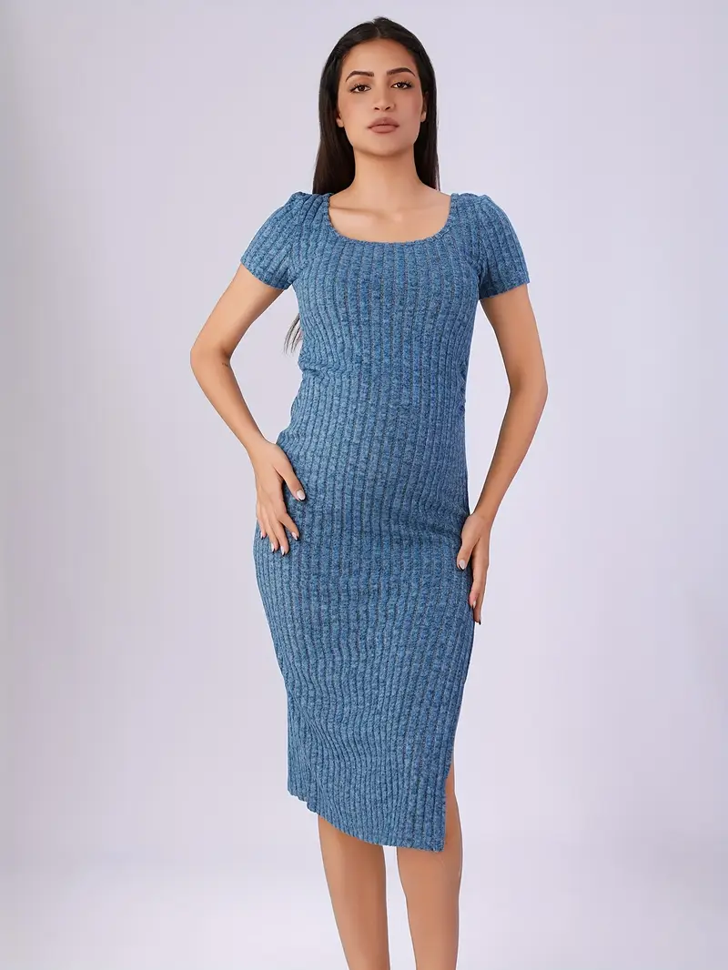 royal blue bodycon maternity dress Royal Blue Ribbed Mock Neck Ruched Long Sleeve Maternity Dress PinkBlush