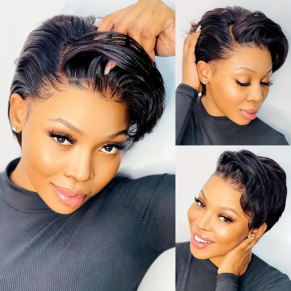 

Human Hair Pixie Wig Short Pixie Cut Wig 1b/27 13*4*1 T Lace Human Hair Wig Short Wig 150% Density 6inch Pixie Wig