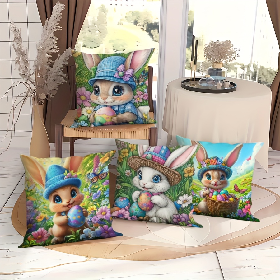 

Easter Set Of 4, Contemporary - Printed Cushion , Washable, , For Decor, , Sofa, Bedroom, , - , /summer