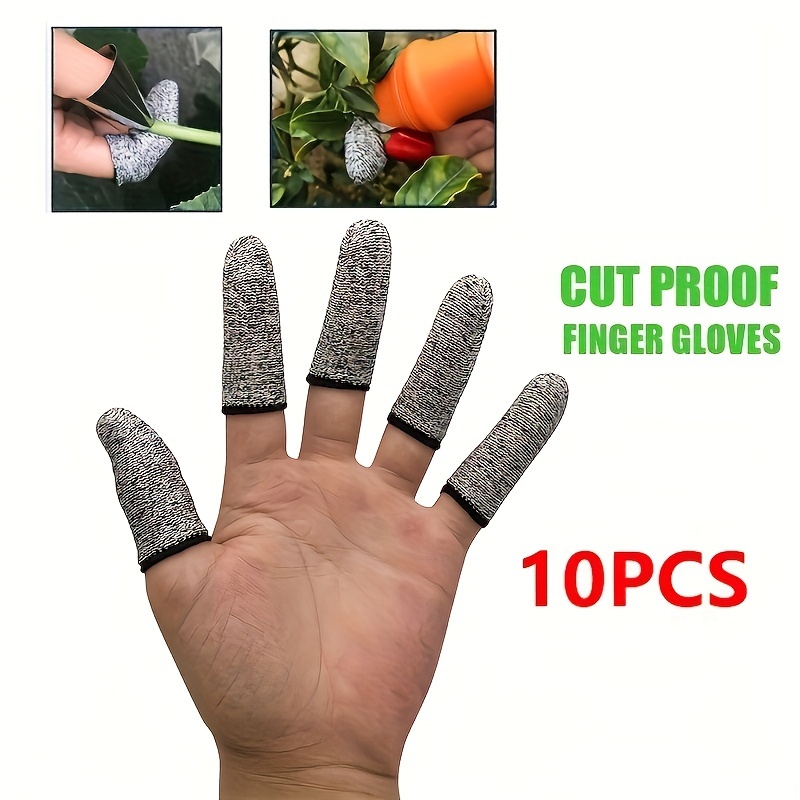 

10pcs Cut Resistant Finger Cots - Labor Protection For Kitchen, Work, Sculpture - Anti-slip & Reusable Finger Protector