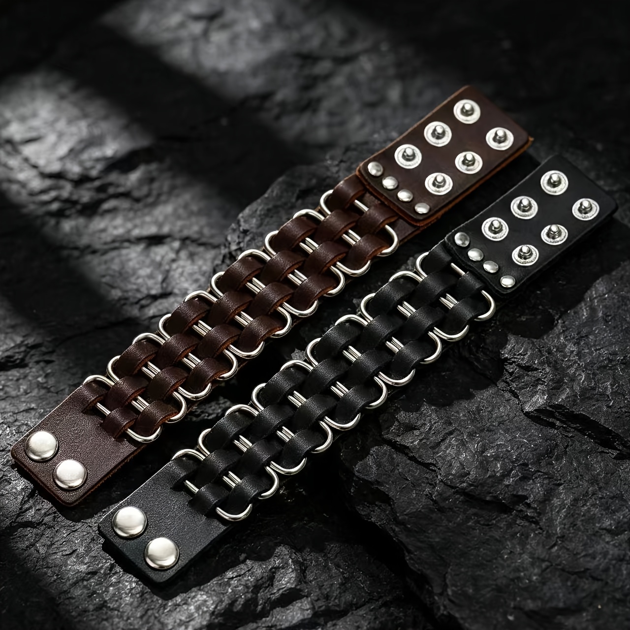 Men's Exquisite Woven Metal Ring Bracelet