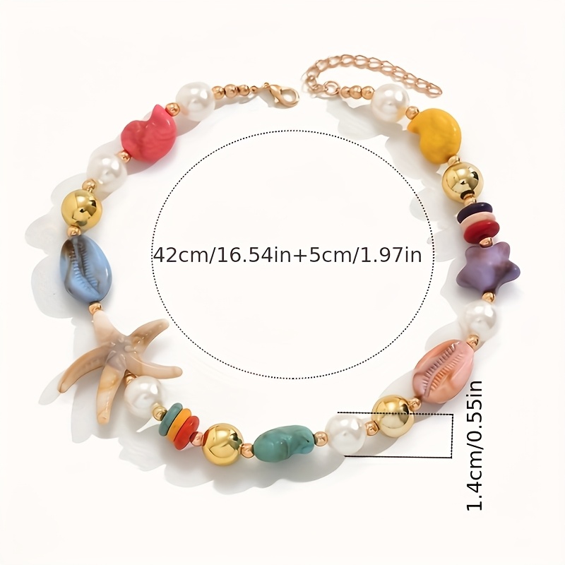 Beach Style Starfish Necklace, Women’s Random Color Accessory
