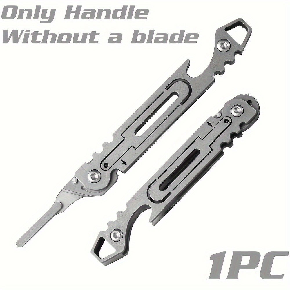 TEMU Stainless Steel Folding Handle - Keychain Edc Art Cutter, Not Included, Diy Replacement