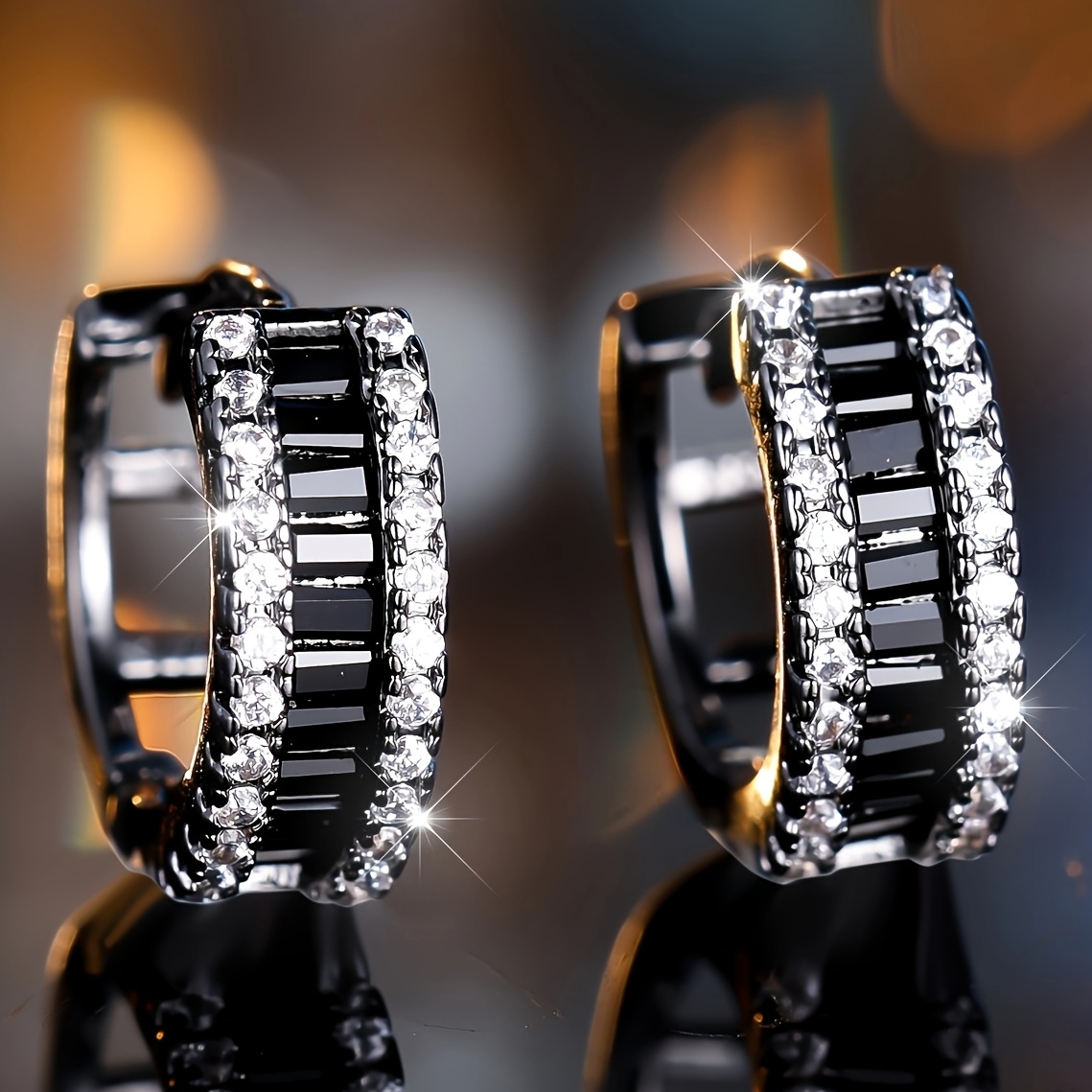 Image of A Delicate, Fashionable, Elegant Hollow Cubic Zirconia Earring Suitable For Party And Wedding Wear