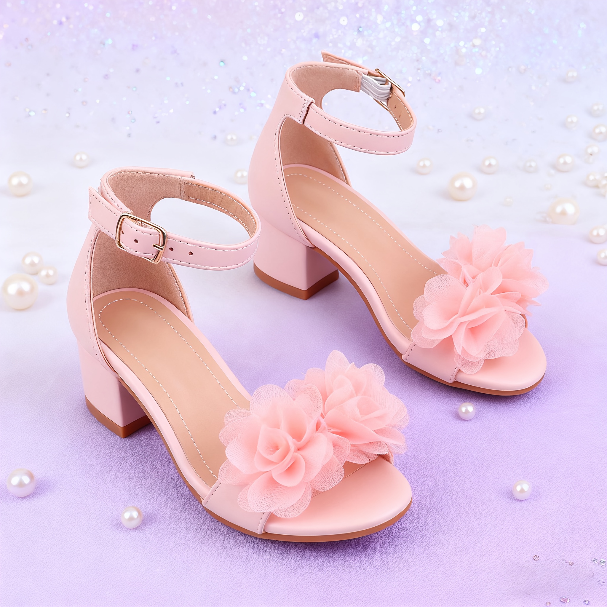 sandálias chiques rosa para meninas com tira no Temu Brazil