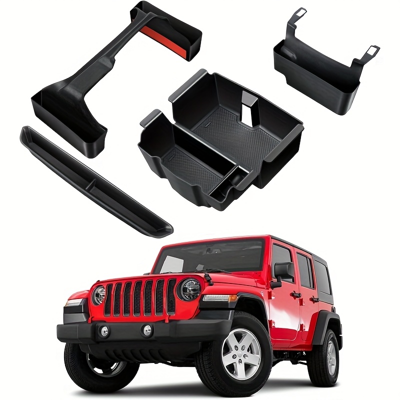 TEMU Ensemble de 5 pièces pour Jeep Wrangler JL JLU de 2018 à 2023, comprenant un organisateur de console et des améliorations pour le Gladiator JT,