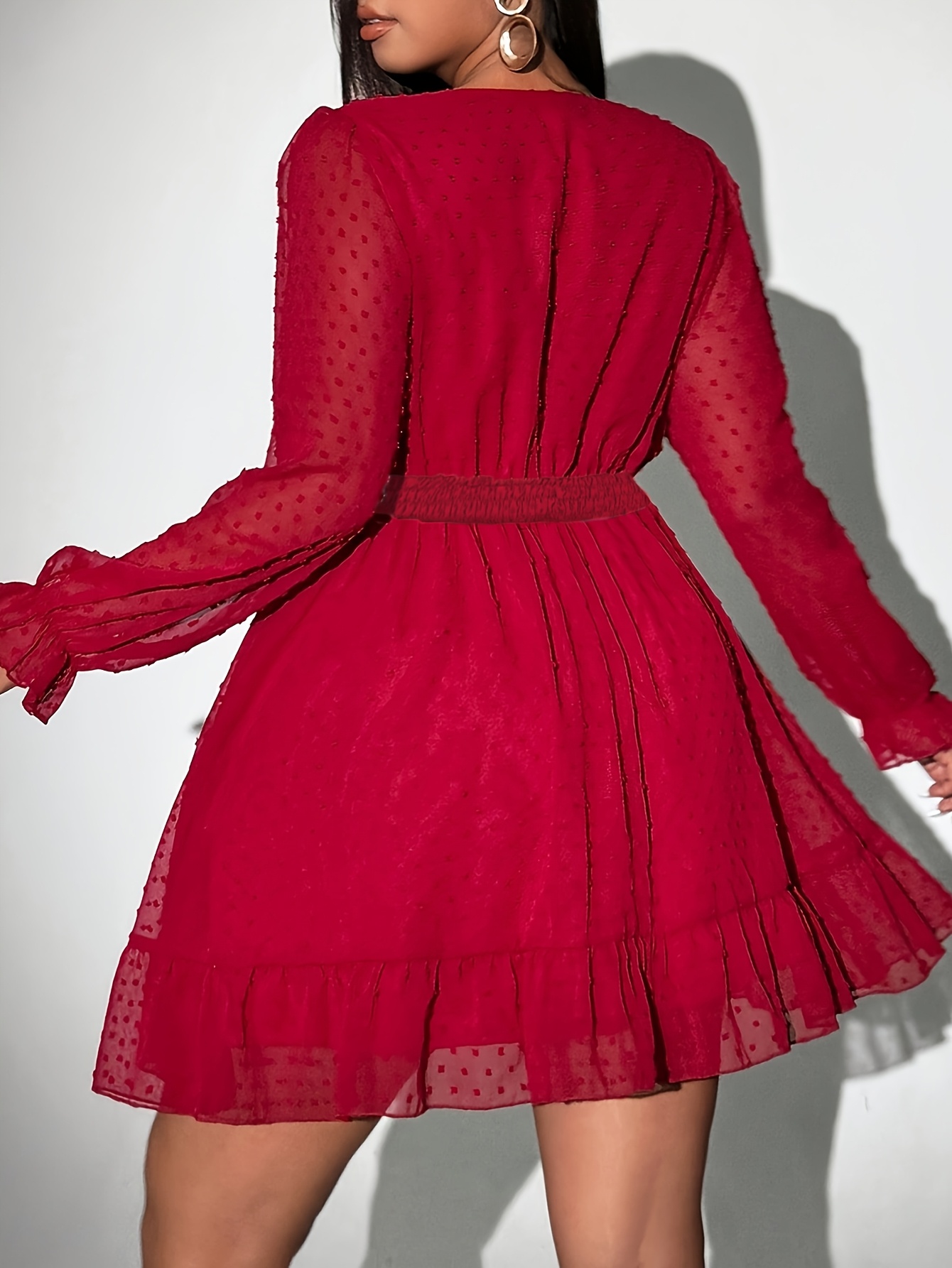 knee length dresses for ladies Vero Tie-Front Long-Sleeve Dress main image 1