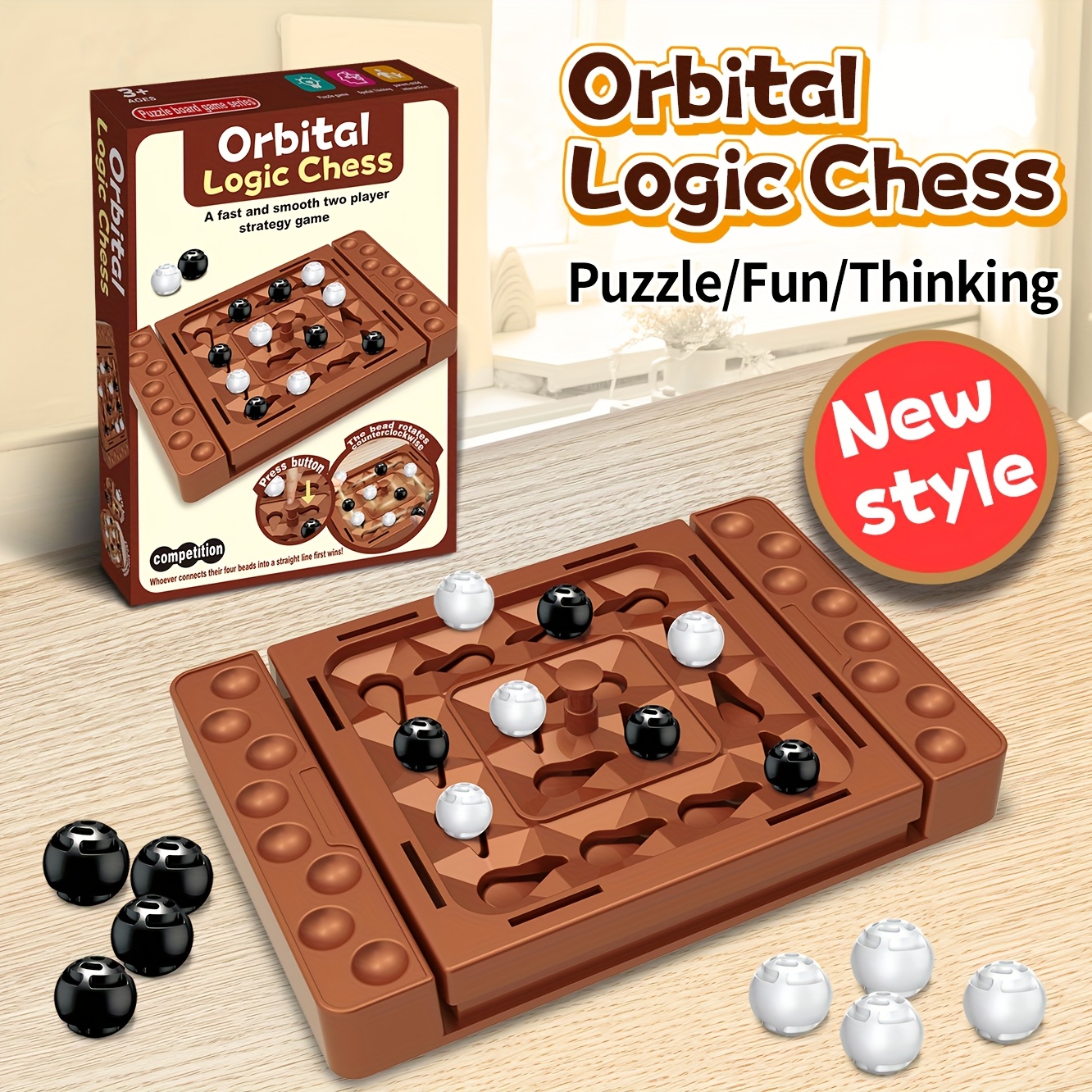 Logic Board Game for Kids Ages 3 and Up, Strategy Game with High-Quality ABS Plastic, Ideal for Family Gatherings, Parties, and Travel