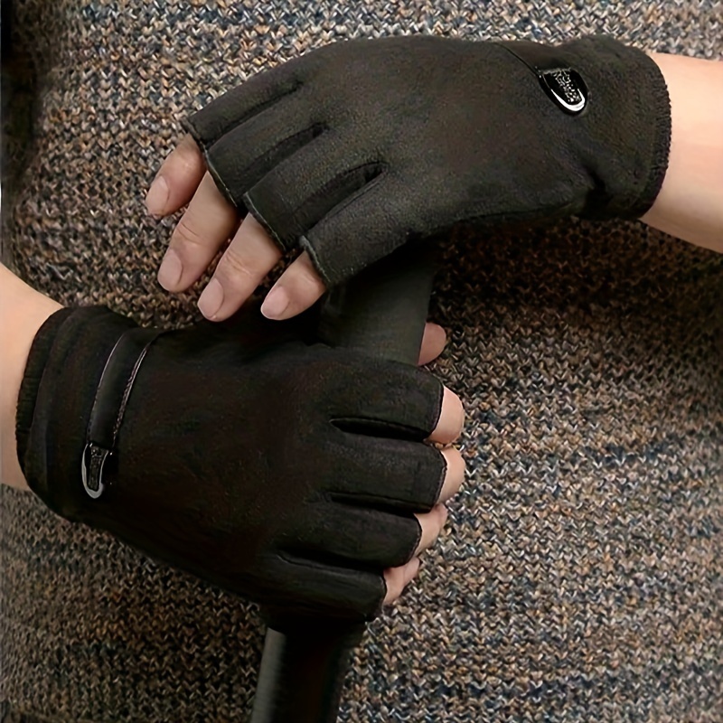 

Gants d'hiver chauds en suède hommes, gants à écran à de , de , fermeture à boucle et à , tissé, lavable - écrire, jouer et les activités air