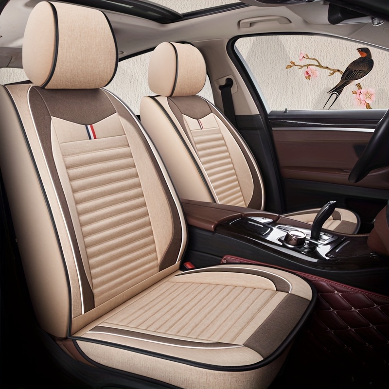 TEMU Elegante de lino transpirable para asiento delantero de coche. Adecuada para de protección de asiento delantero, para todas , universal para la