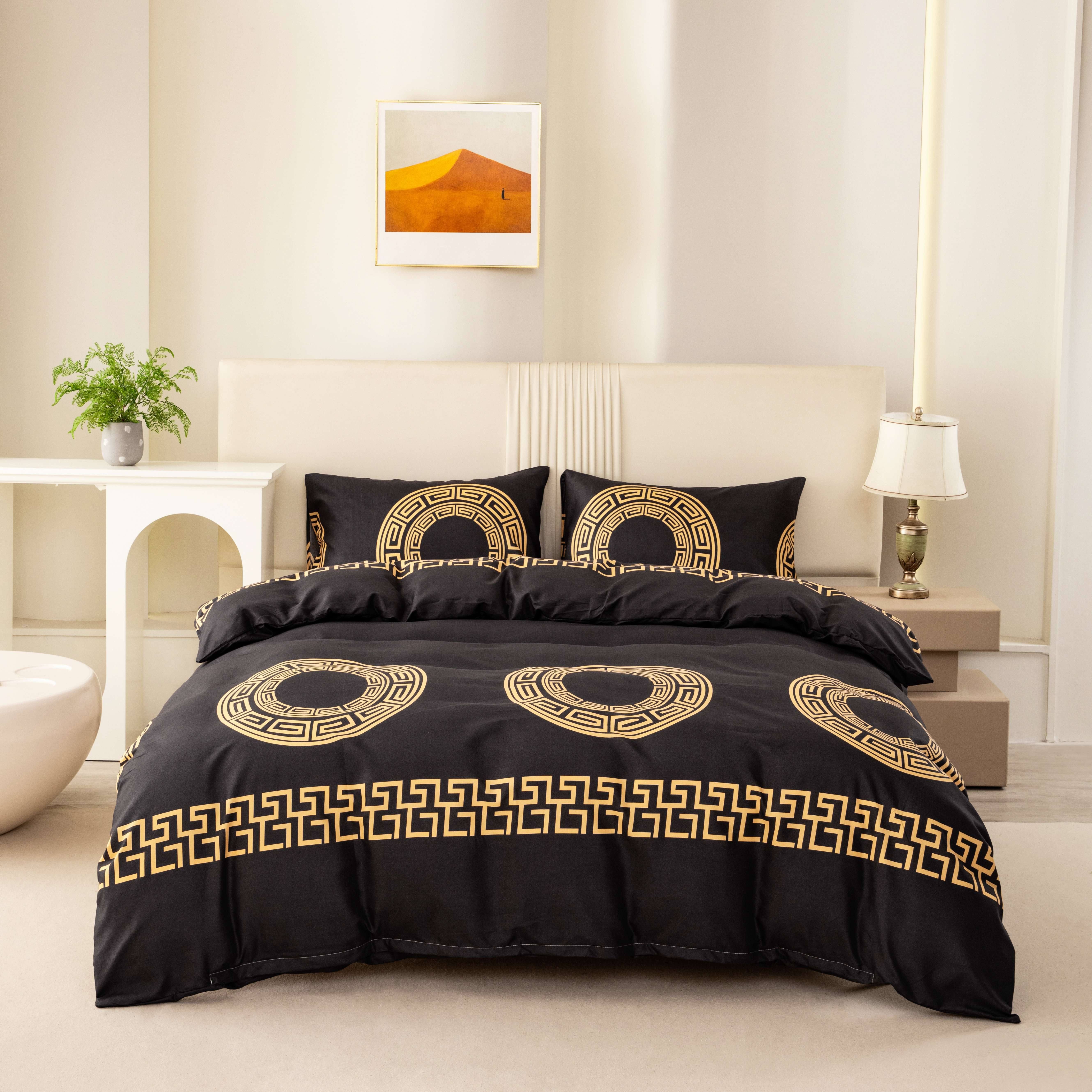 3pcs Printed Polyester Breathable Duvet Cover Set, No Sheets Or Filling