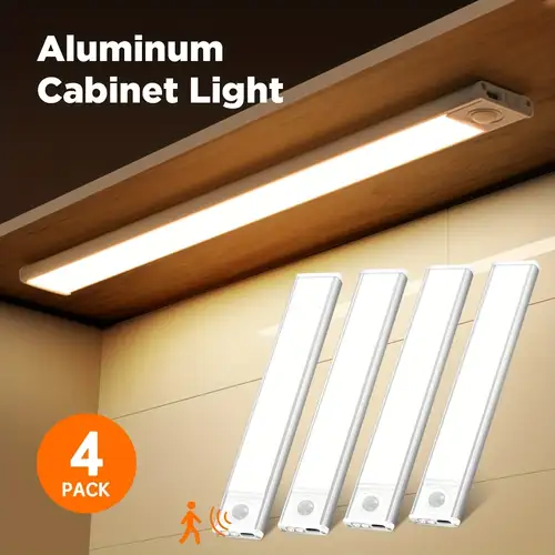 Motion Sensor Cabinet Night Light LED USB Lighting Kitchen Closet Wardrobe Cabinet Lamp Rechargeable Magnetic LED Light – Buy At Low Prices In The Online Store - Foto 2
