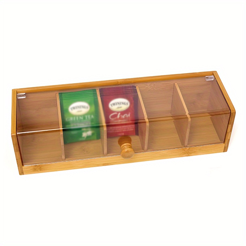 

Tea 5 Compartments - To Tea , Lid For Preservation, Organizer For Tea & Accessories