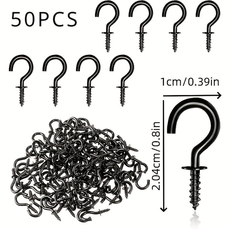 TEMU 50 Ganci a Metallo Durevoli, Ganci a per Carichi Pesanti per Appendere Luci, Piante e Apparecchi - Montaggio Versatile a Parete e a Soffitto