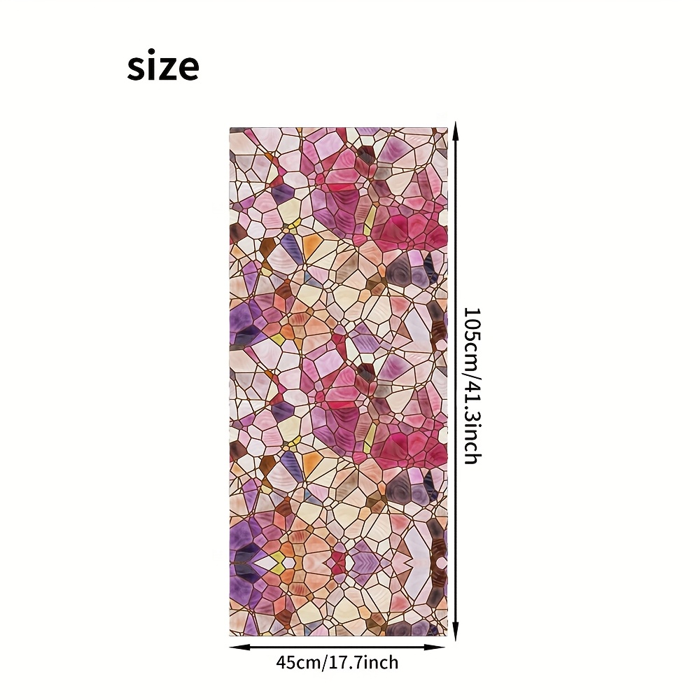 TEMU 1pc Film de fenêtre moderne , motif créatif irrégulier coloré, décalcomanie de verre amovible en PVC colle, décoration intérieure effet de